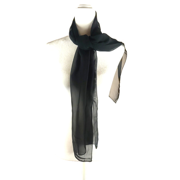 Cejon Black Sheer Scarf Rectangle 60" X 13 Funeral Church Business - Picture 8 of 8